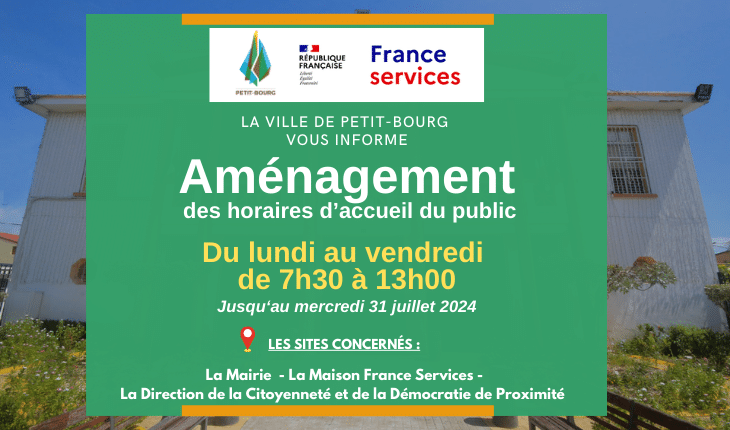 Aménagement des horaires d’accueil du public