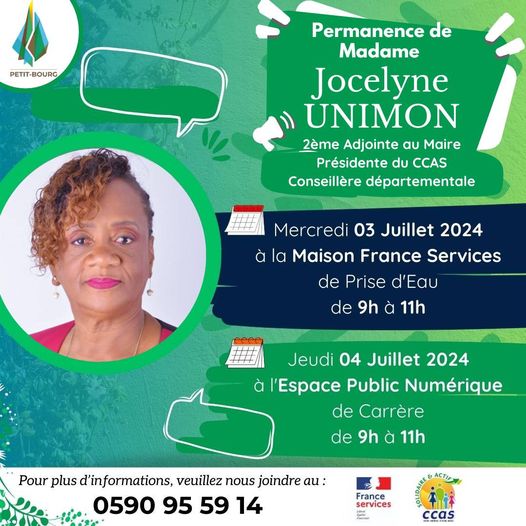 Permanence de l'élue Jocelyne UNIMON